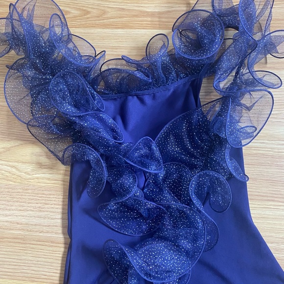 Free People Navy Haute Wired Frill Trim Bodysuit - Picture 11 of 11